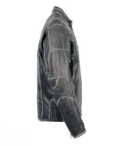 Milwaukee Leather MLM1536 Men's Vintage Grey'Triple Vent' Leather Jacket Leather Motorcycle Jackets