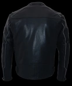 Milwaukee Leather MLM1545 Men's Quilted Pattern Triple Vent Black Leather Scooter Jacket Leather Motorcycle Jackets
