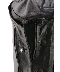 Milwaukee Leather MLM1545 Men's Quilted Pattern Triple Vent Black Leather Scooter Jacket Leather Motorcycle Jackets