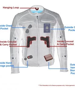 Milwaukee Leather MLM1545 Men's Quilted Pattern Triple Vent Black Leather Scooter Jacket Leather Motorcycle Jackets