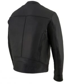 Milwaukee Leather MLM1551 Men's Black'Cool-Tec' Leather Sporty Scooter Jacket