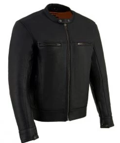 Milwaukee Leather MLM1551 Men's Black 'Cool-Tec' Leather Sporty Scooter Jacket
