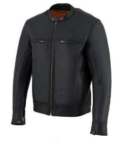 Milwaukee Leather MLM1551 Men's Black'Cool-Tec' Leather Sporty Scooter Jacket