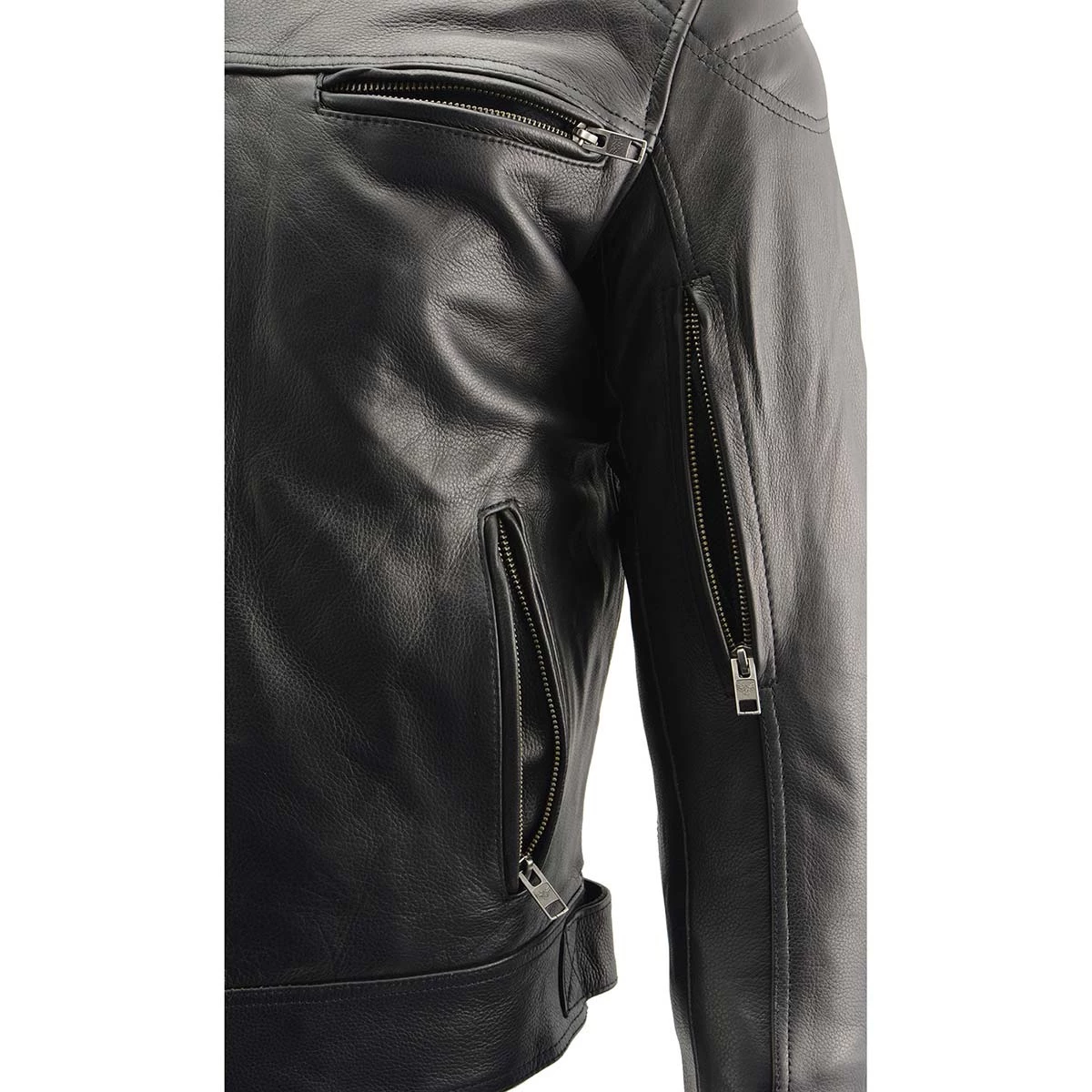 Leather Motorcycle Jackets Milwaukee Leather MLM1560 Men's Long Body Vented Black Leather Jacket