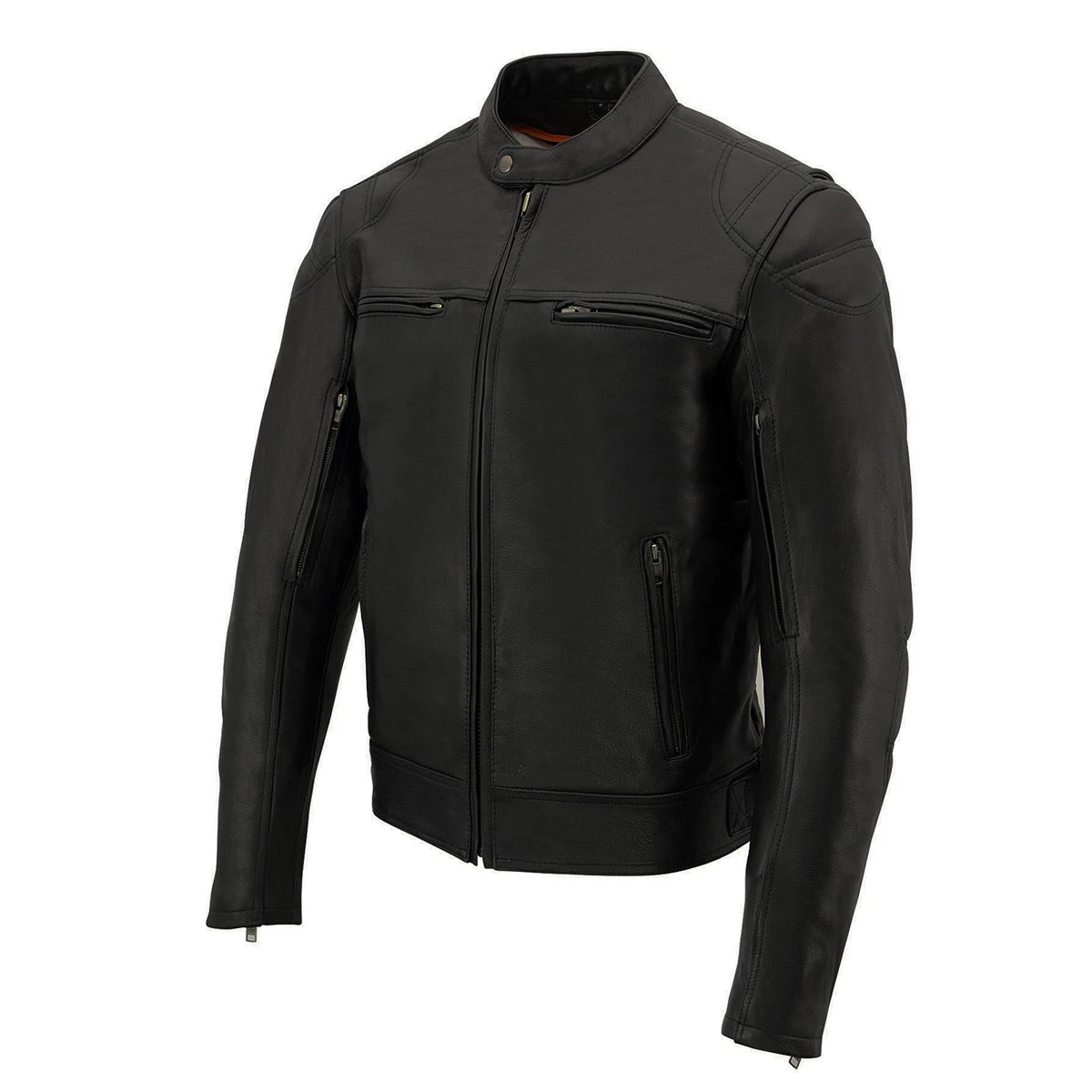 Leather Motorcycle Jackets Milwaukee Leather MLM1560 Men's Long Body Vented Black Leather Jacket
