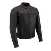 Leather Motorcycle Jackets Milwaukee Leather MLM1560 Men's Long Body Vented Black Leather Jacket