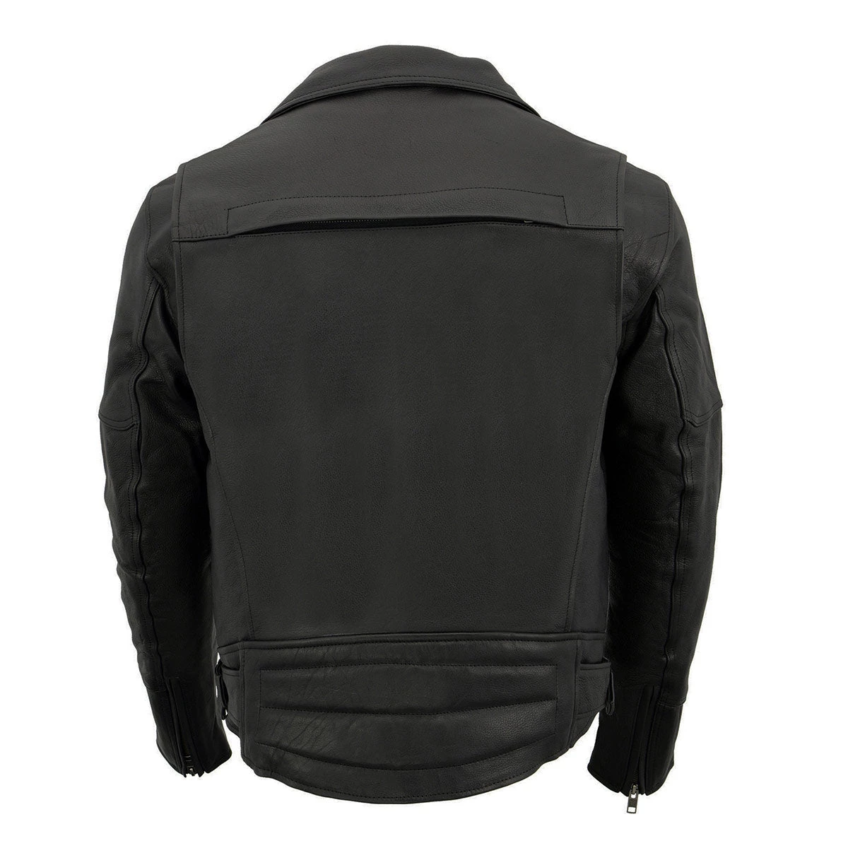 Milwaukee Leather MLM1570 Men’s Black Naked Cowhide Leather Utility Pocket MC Jacket Leather Motorcycle Jackets