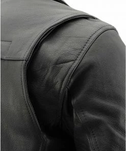 Milwaukee Leather MLM1570 Men’s Black Naked Cowhide Leather Utility Pocket MC Jacket Leather Motorcycle Jackets