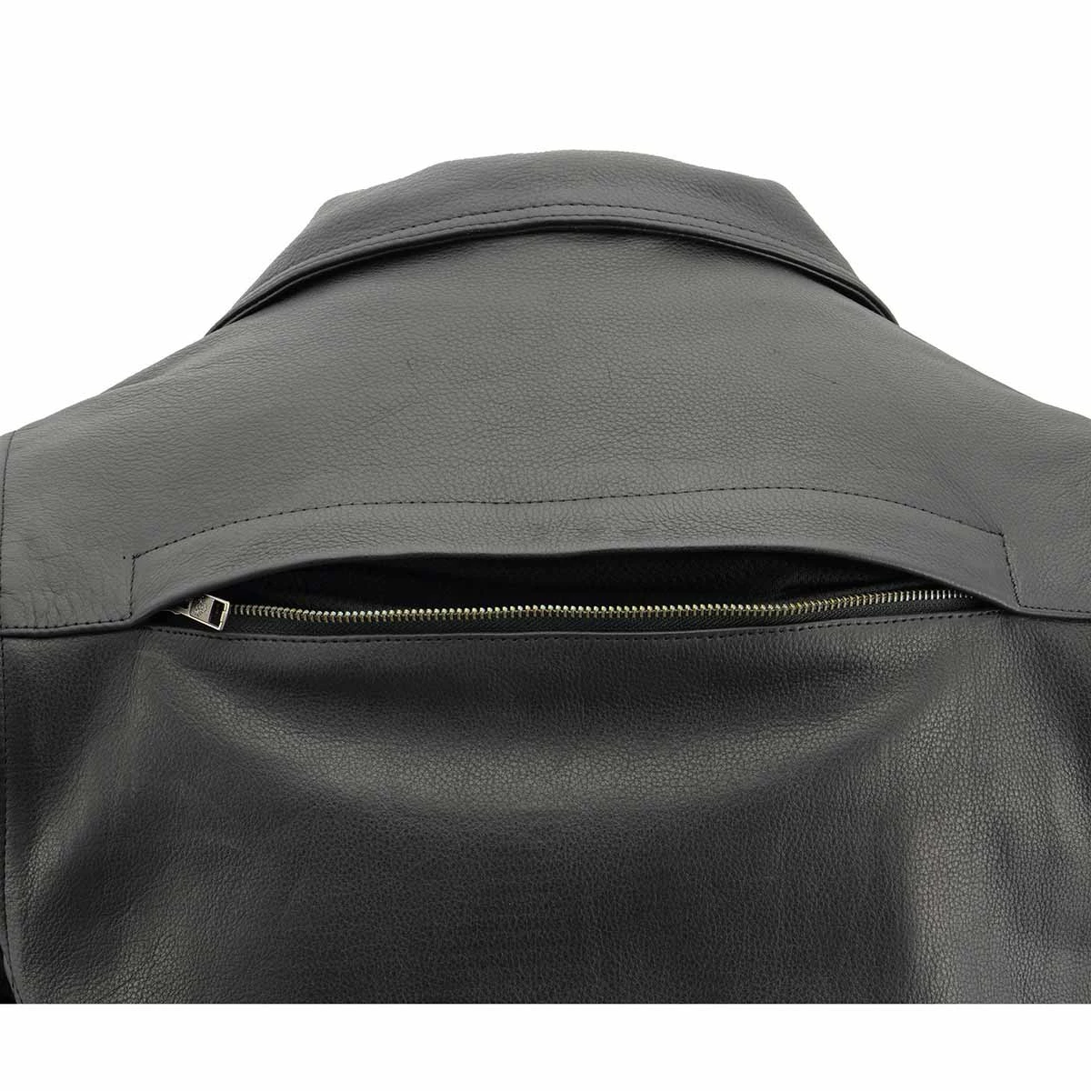 Milwaukee Leather MLM1570 Men’s Black Naked Cowhide Leather Utility Pocket MC Jacket Leather Motorcycle Jackets