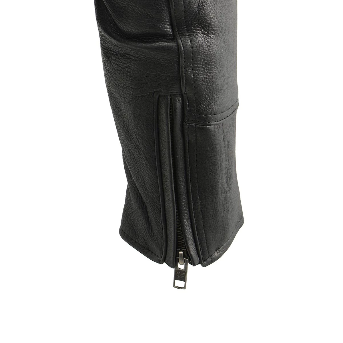 Milwaukee Leather MLM1570 Men’s Black Naked Cowhide Leather Utility Pocket MC Jacket Leather Motorcycle Jackets