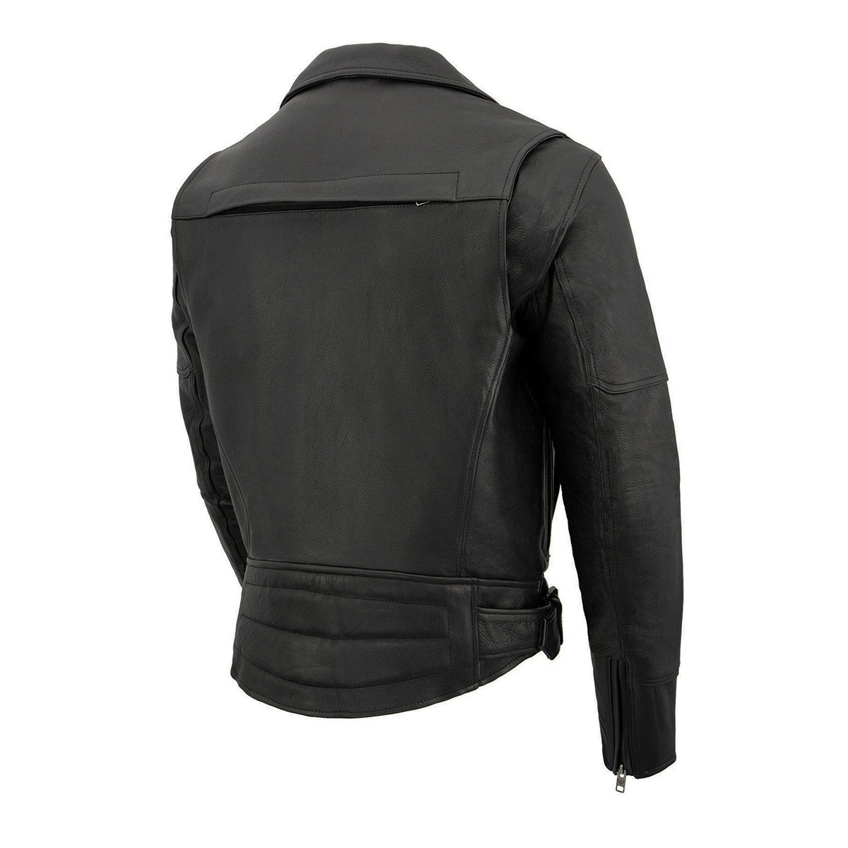 Milwaukee Leather MLM1570 Men’s Black Naked Cowhide Leather Utility Pocket MC Jacket Leather Motorcycle Jackets