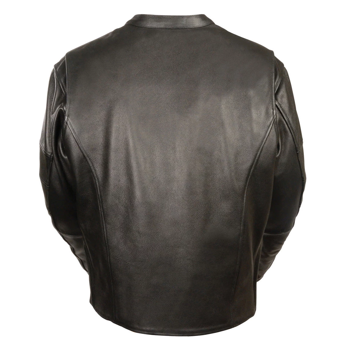 Leather Motorcycle Jackets Milwaukee Leather MLM1590 Men's Throwback Black Leather Scooter Jacket With Side Stretch