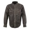 Leather Shirts Milwaukee Leather MLM1605 Men's 'Button Down' Distressed Grey Lightweight Leather Shirt