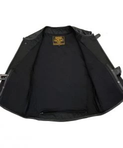 Motorcycle Vests Milwaukee Leather MLM3500 Men's ‘SWAT’ Style Black Leather MC Vest