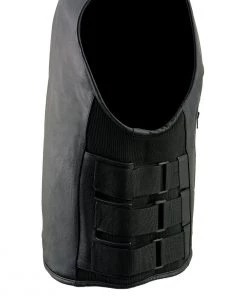 Motorcycle Vests Milwaukee Leather MLM3500 Men's ‘SWAT’ Style Black Leather MC Vest