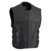 Motorcycle Vests Milwaukee Leather MLM3500 Men's ‘SWAT’ Style Black Leather MC Vest
