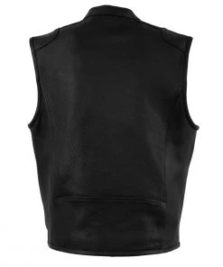 Cool-Tec Vests Milwaukee Leather MLM3502 Men's Black'Cool-Tec' Leather Zipper Vest