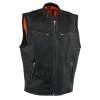 Cool-Tec Vests Milwaukee Leather MLM3502 Men's Black 'Cool-Tec' Leather Zipper Vest
