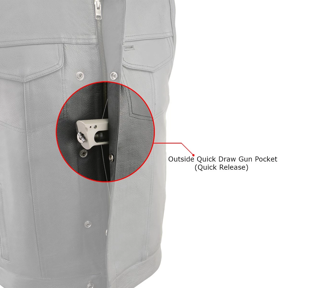 Milwaukee Leather LKM3711 Men's Collarless Dual Snap And Zipper Front Closure Club Leather Vest Motorcycle Vests