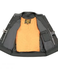 Milwaukee Leather MLM3514 Men's Black'Cool-Tec' ‘Club Style Vest’ Leather Vest Cool-Tec Vests