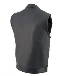Milwaukee Leather MLM3514 Men's Black'Cool-Tec' ‘Club Style Vest’ Leather Vest Cool-Tec Vests