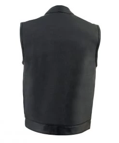 Milwaukee Leather MLM3514 Men's Black'Cool-Tec' ‘Club Style Vest’ Leather Vest Cool-Tec Vests