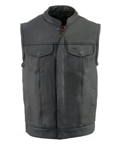 Milwaukee Leather MLM3514 Men's Black'Cool-Tec' ‘Club Style Vest’ Leather Vest Cool-Tec Vests