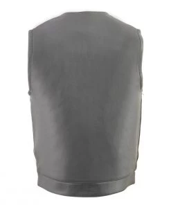 Milwaukee Leather MLM3515 Men's Black'Cool-Tec' Collarless Leather'Club Style Vest'