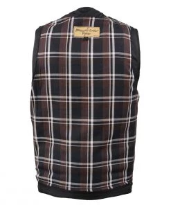 Milwaukee Leather MLM3518 Men's Vintage Crazy Horse Brown Leather Snap Front Vest Motorcycle Vests