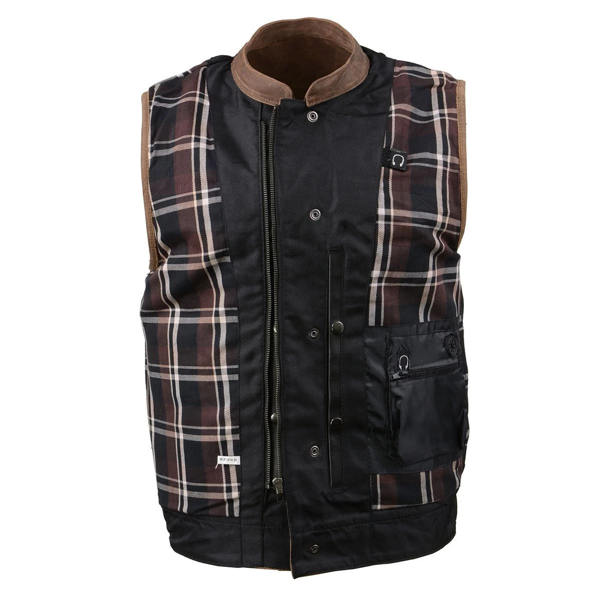 Motorcycle Vests Milwaukee Leather MLM3519 Men's 'Vintage Crazy Horse Brown' Leather Club Style Vest