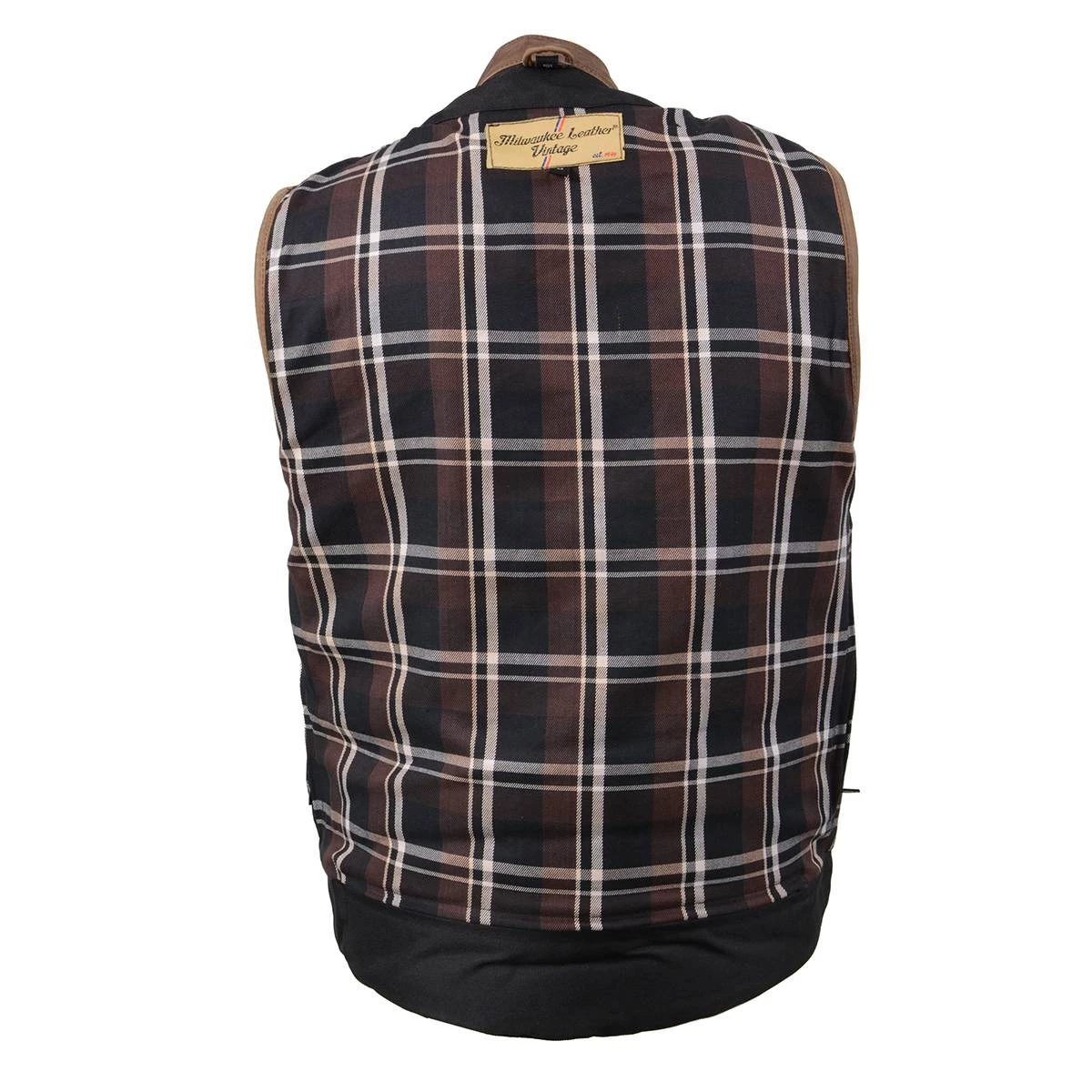 Motorcycle Vests Milwaukee Leather MLM3519 Men's 'Vintage Crazy Horse Brown' Leather Club Style Vest