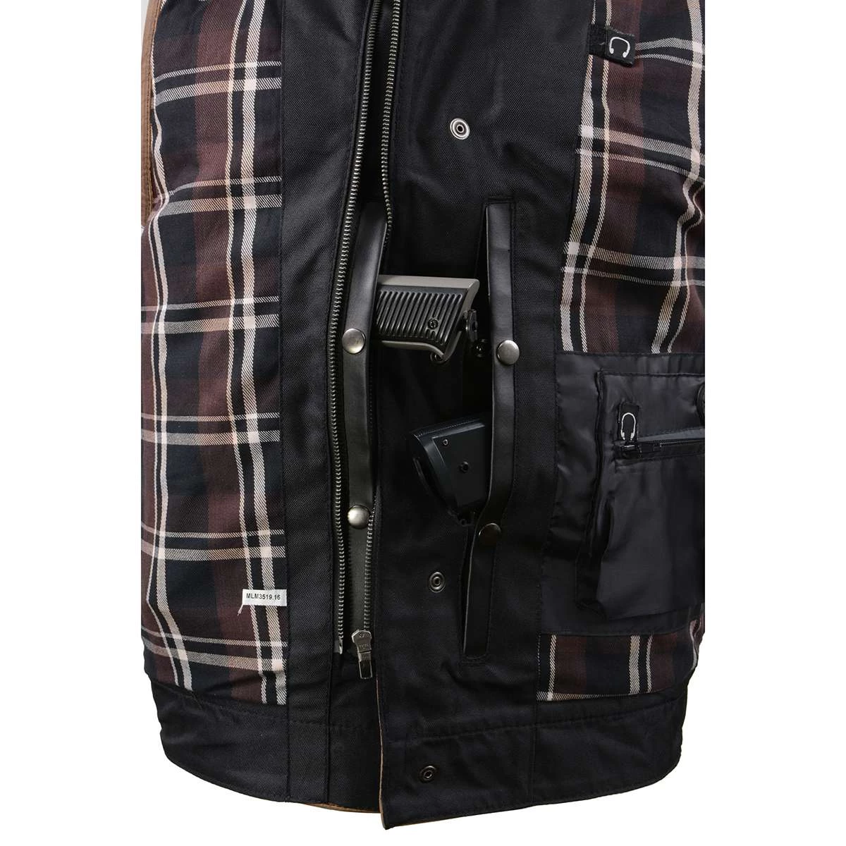 Motorcycle Vests Milwaukee Leather MLM3519 Men's 'Vintage Crazy Horse Brown' Leather Club Style Vest