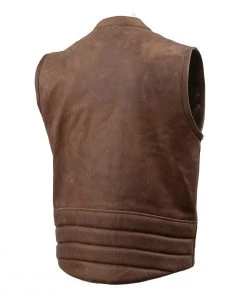 Motorcycle Vests Milwaukee Leather MLM3519 Men's'Vintage Crazy Horse Brown' Leather Club Style Vest