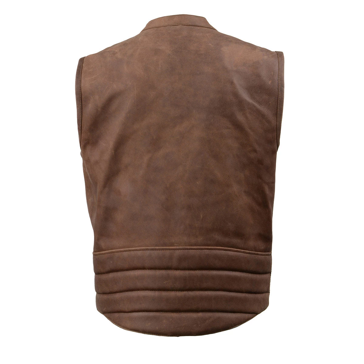 Motorcycle Vests Milwaukee Leather MLM3519 Men's 'Vintage Crazy Horse Brown' Leather Club Style Vest