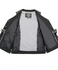 Motorcycle Vests Milwaukee Leather MLM3521 Men's Distressed Gray Side Lace Leather Vest