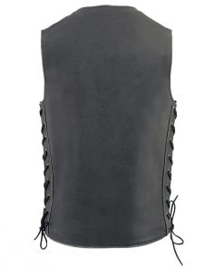 Motorcycle Vests Milwaukee Leather MLM3521 Men's Distressed Gray Side Lace Leather Vest