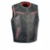 Milwaukee Leather MLM3535 Men's Vintage Grey Motorcycle Leather Vest With Zipper Color Accent Motorcycle Vests