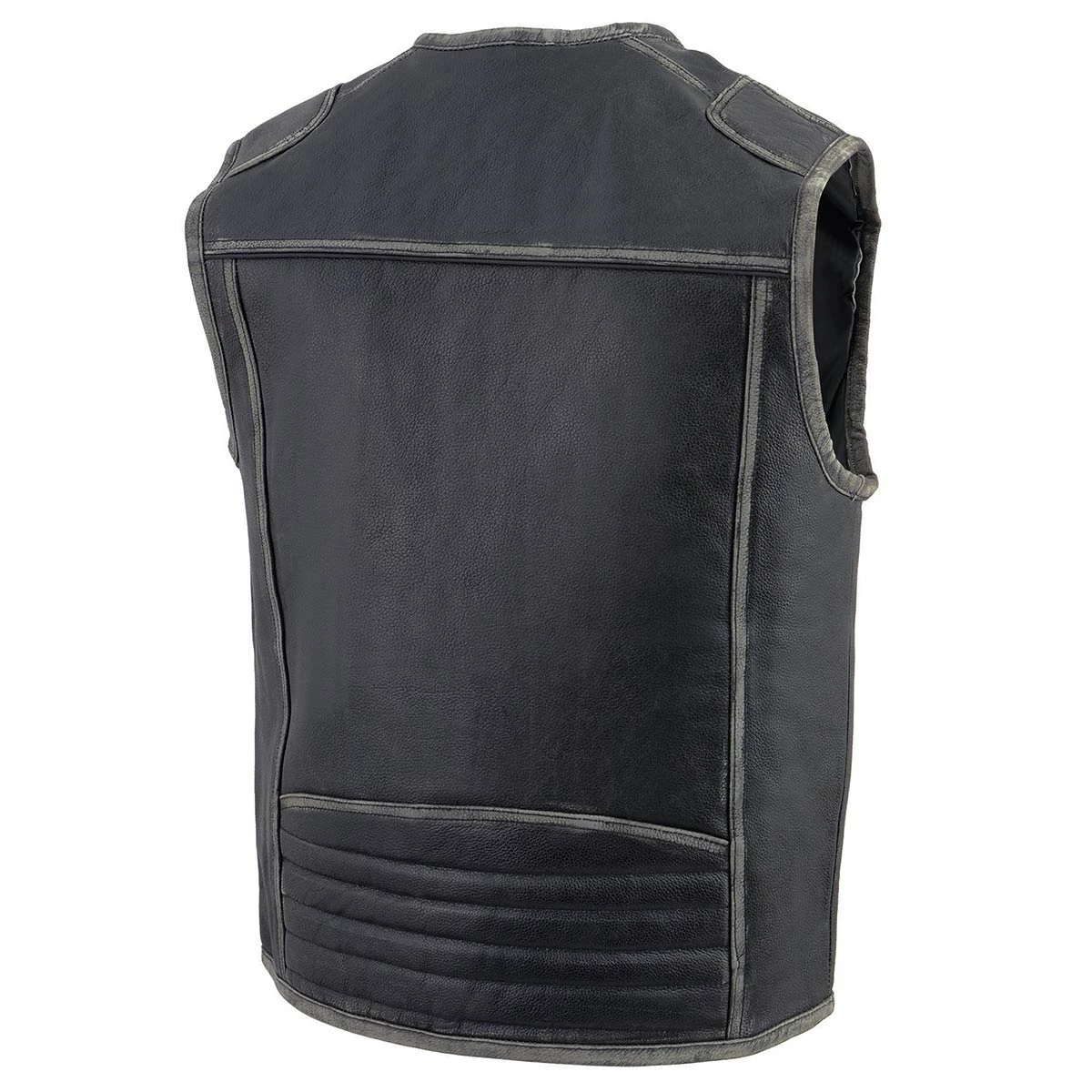 Milwaukee Leather MLM3536 Men's Vintage Grey Motorcycle Leather Vest Motorcycle Vests