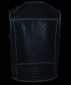 Milwaukee Leather MLM3536 Men's Vintage Grey Motorcycle Leather Vest Motorcycle Vests