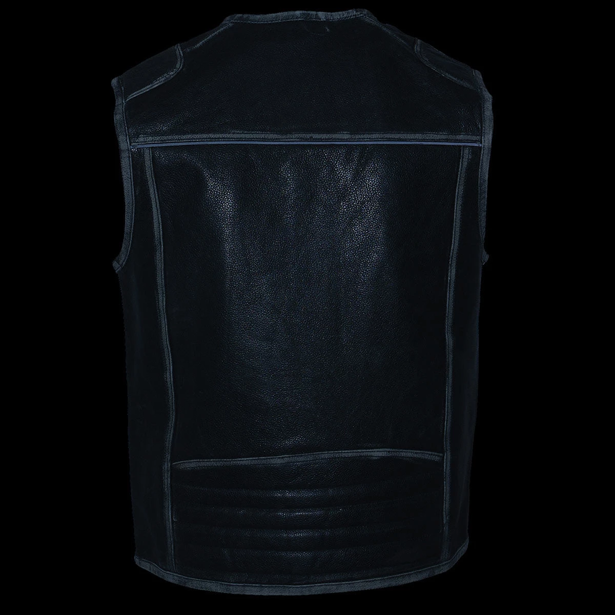 Milwaukee Leather MLM3536 Men's Vintage Grey Motorcycle Leather Vest Motorcycle Vests