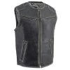 Milwaukee Leather MLM3536 Men's Vintage Grey Motorcycle Leather Vest Motorcycle Vests