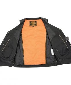 Milwaukee Leather MLM3541 Men's Black'Cool-Tec' 10-Pocket Leather Vest