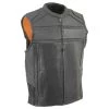 Motorcycle Vests Milwaukee Leather MLM3560 Men's Black Leather Vest With Reflective Piping