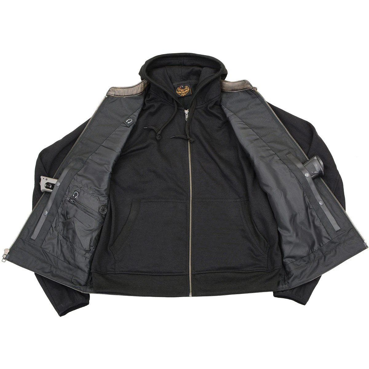 Leather Motorcycle Jackets Milwaukee Leather MLM3561 Men's '2 In 1' Distressed Brown Leather Vest With Reflective Skulls