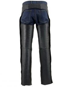 Motorcycle Pants & Chaps Milwaukee Leather MLM5513 Men's Black'Heated' Leather Chaps With Zippered Thigh Pockets