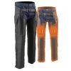 Motorcycle Pants & Chaps Milwaukee Leather MLM5513 Men's Black 'Heated' Leather Chaps With Zippered Thigh Pockets