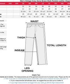 Motorcycle Pants & Chaps Milwaukee Leather MLM5518 Men's Vintage Crazy Horse Brown Slash Pockets Leather Chaps