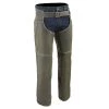 Motorcycle Pants & Chaps Milwaukee Leather MLM5536 Men's Vintage Grey Slate Leather Chaps With Deep Thigh Pockets