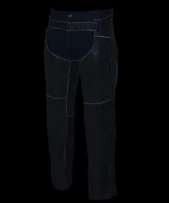 Motorcycle Pants & Chaps Milwaukee Leather MLM5536 Men's Vintage Grey Slate Leather Chaps With Deep Thigh Pockets