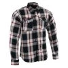 NexGen MNG11625 Men's Black And White With Red Long Sleeve Cotton Flannel Shirt Riding Gear